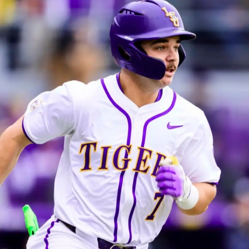 Mens Youth LSU Tigers #7 Jake Brown 2025 White Baseball Game Jersey