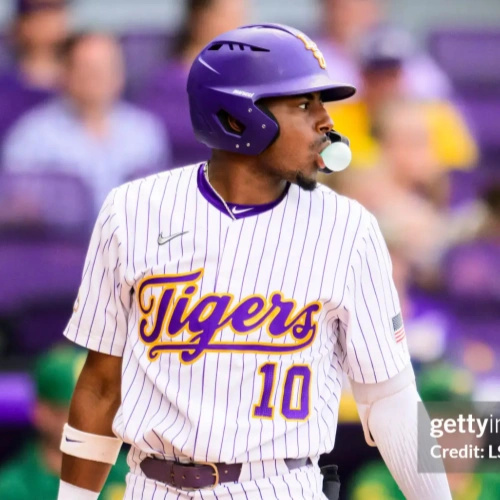 Mens Youth LSU Tigers #10 Michael Braswell III Nike 2025 White Pinstripe College Baseball Game Jersey