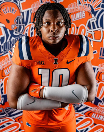 Mens Youth Illinois Fighting Illini  #10 Ethan Hampton  Orange College Football Game Jersey