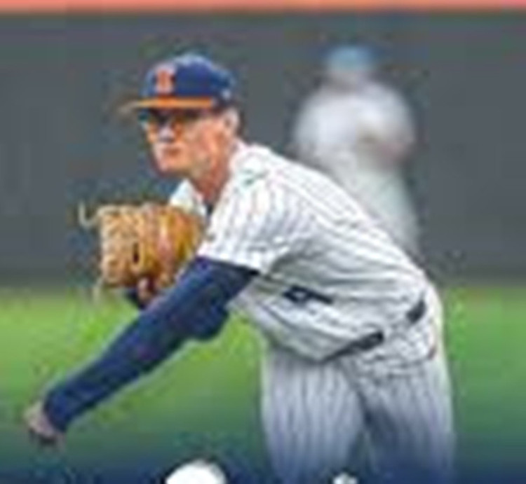 Mens Youth Illinois Fighting Illini  #9 Regan Hall White Pinstripe College Baseball Game Jersey