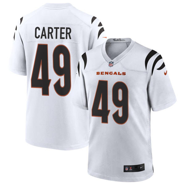 Men's Cincinnati Bengals #49 Barrett Carter Nike White Away Vapor F.U.S.E. Limited Jersey