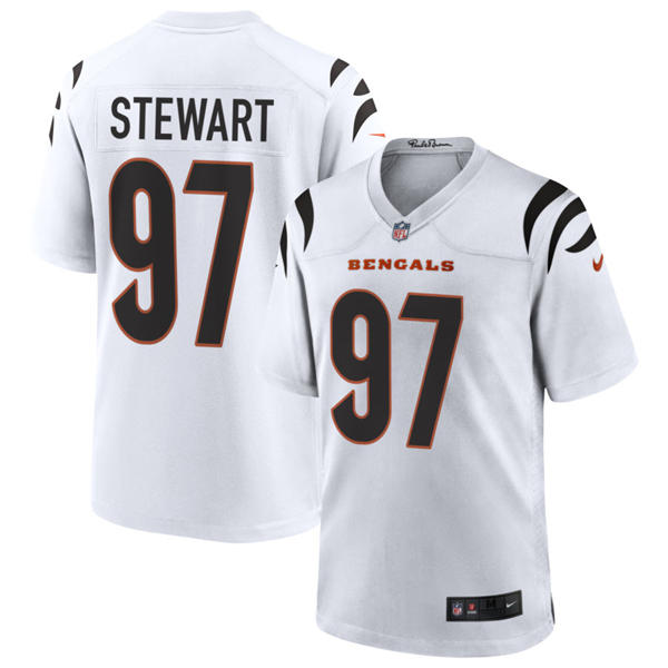 Women's Cincinnati Bengals #97 Shemar Stewart Nike White Away Limited Jersey