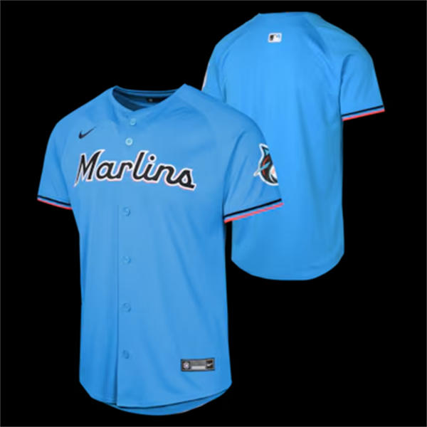 Youth Miami Marlins Blank Nike Blue Alternate Limited Jersey