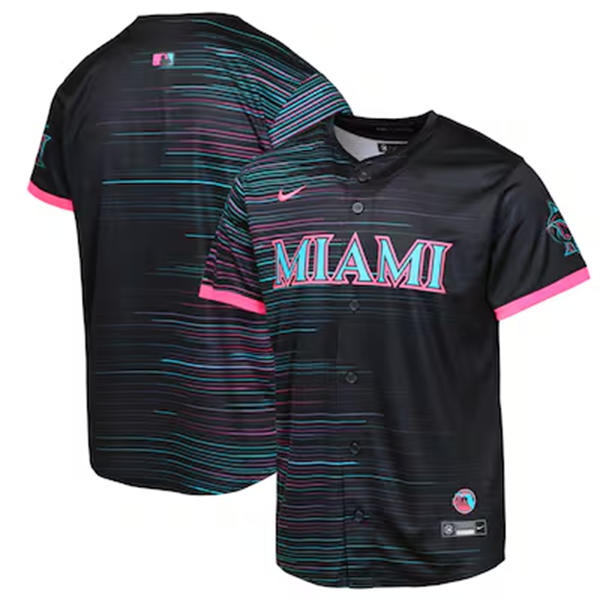 Youth Miami Marlins Blank Nike Black 2025 City Connect Limited Jersey