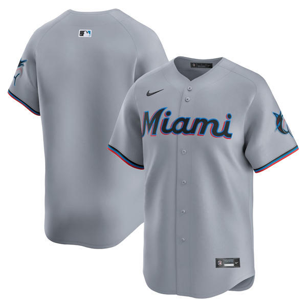 Youth Miami Marlins Blank Nike Gray Road Limited Jersey
