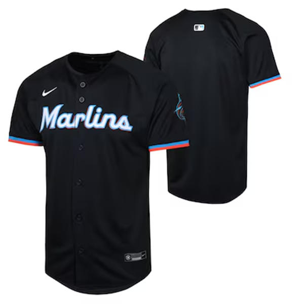 Youth Miami Marlins Blank Nike Black Alternate Limited Jersey