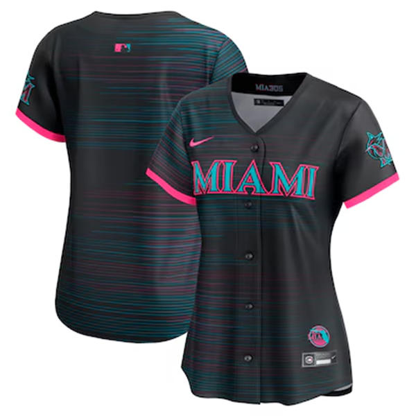 Womens Miami Marlins Blank Nike Black 2025 City Connect Limited Jersey