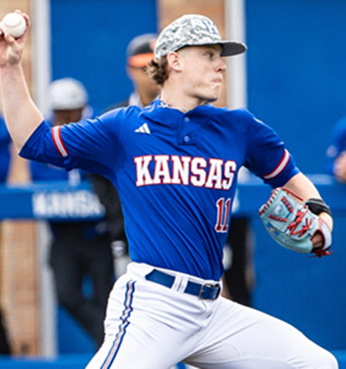 Mens Youth Kansas Jayhawks #11 Cooper Moore 2025 Royal College Baseball Game Jersey