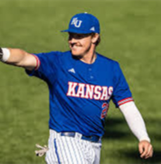 Mens Youth Kansas Jayhawks #26 Brady Ballinger 2025 Royal College Baseball Game Jersey