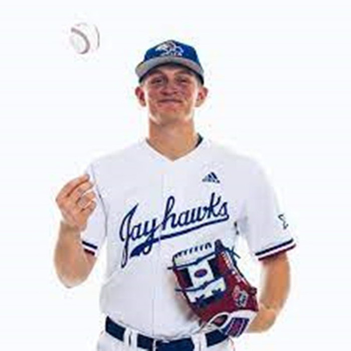 Mens Youth Kansas Jayhawks #37 Jackson Hauge White 1990 Retro College Baseball Game Jersey