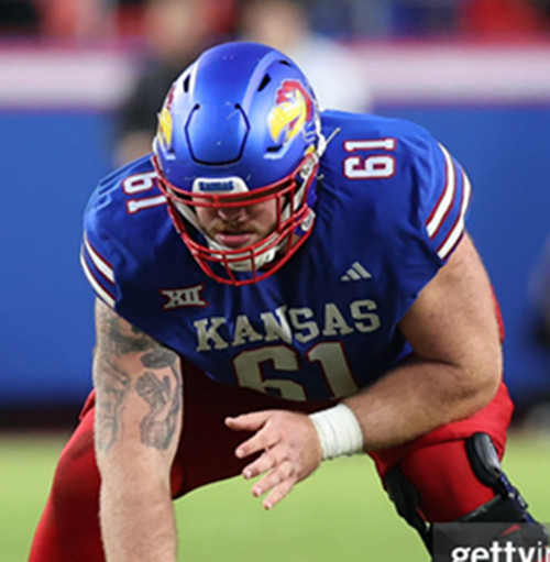 Mens Youth Kansas Jayhawks #61 Bryce Foster 2025 Royal College Football Game Jersey