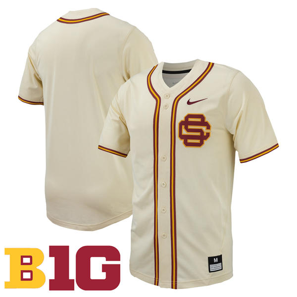 Men's Youth Womens USC Trojans Custom 2025 BIG Cream Baseball Game Jersey