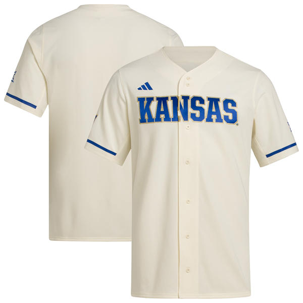 Men's Youth Womens Kansas Jayhawks Blank adidas 2025 Cream Gold College Baseball Game Jersey