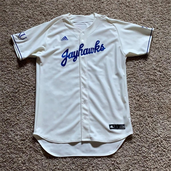 Men's Youth Womens Kansas Jayhawks Blank adidas 2022 Cream Blue College Baseball Game Jersey