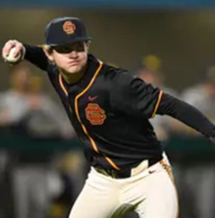 Mens Youth USC Trojans #15 Ethan Hedges 2025 BIG Black College Baseball Game Jersey