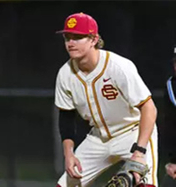 Mens Youth USC Trojans #15 Ethan Hedges 2025 BIG Cream College Baseball Game Jersey