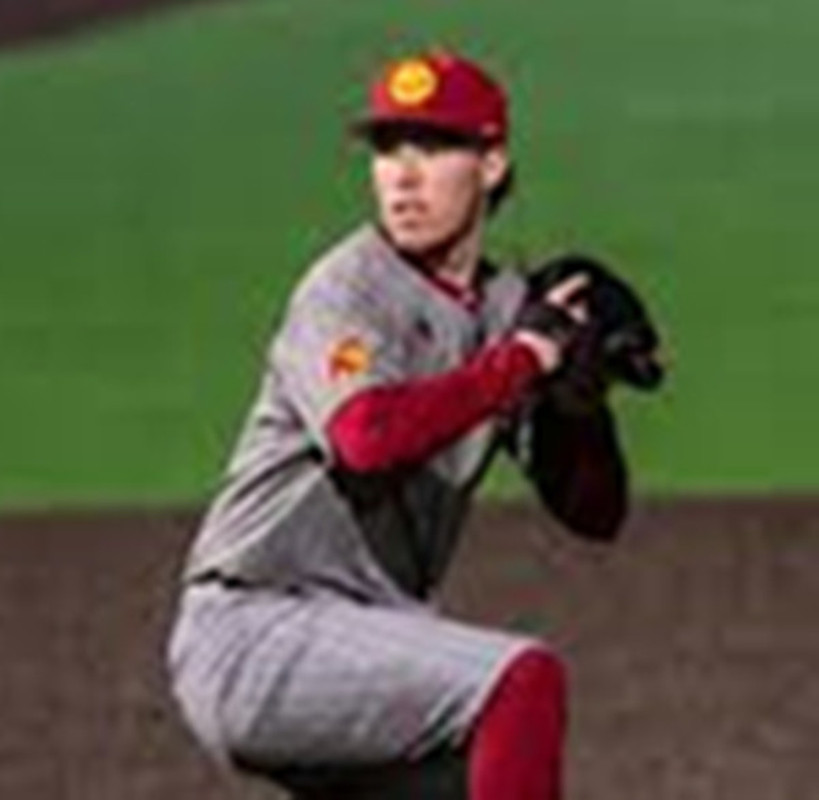 Mens Youth USC Trojans #22 Caden Hunter 2025 BIG Gray Pinstripe  College Baseball Game Jersey
