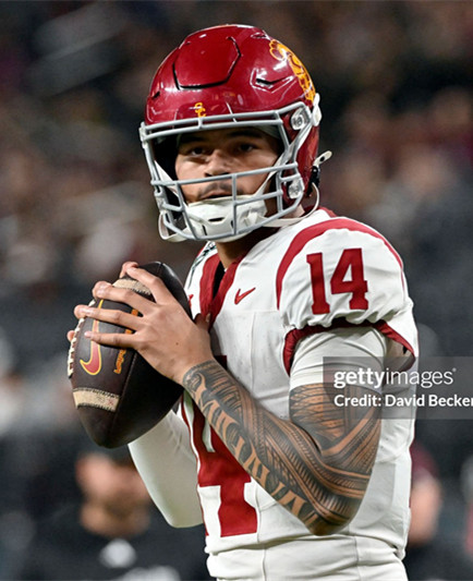 Mens Youth USC Trojans #14 Jayden Maiava BIG White College Football Game Jersey