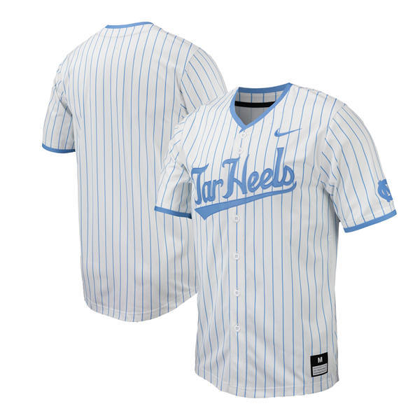 Men's Youth Womens North Carolina Tar Heels Custom 2025 White Pinstripe Baseball Game Jersey