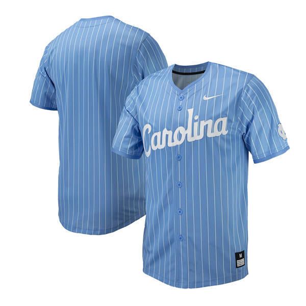 Men's Youth Womens North Carolina Tar Heels Custom 2025 Blue Pinstripe Baseball Game Jersey