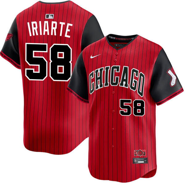 Mens Chicago White Sox #58 Jairo Iriarte Red Black 2025 City Connect 2.0 Limited Jersey