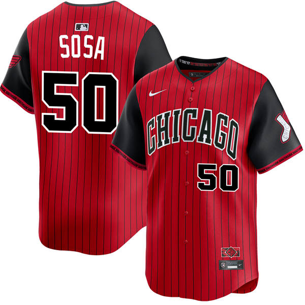Mens Chicago White Sox #50 Lenyn Sosa Red Black 2025 City Connect 2.0 Limited Jersey