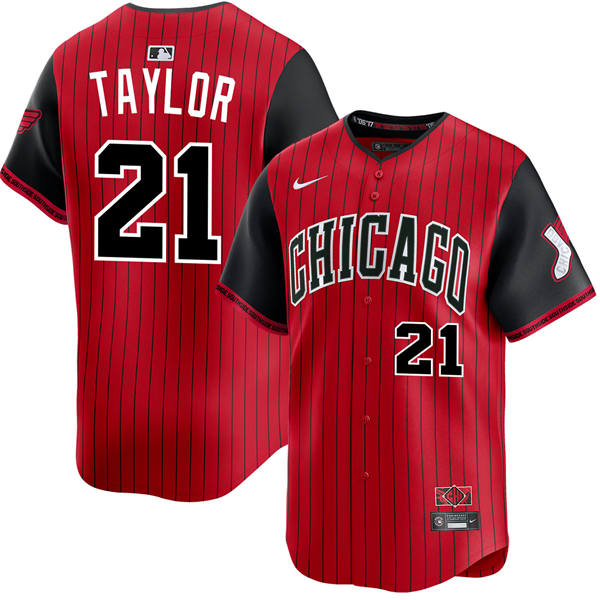 Mens Chicago White Sox #21 Michael Taylor Red Black 2025 City Connect 2.0 Limited Jersey