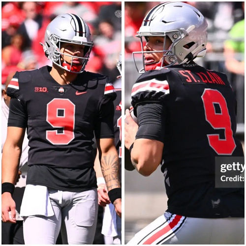 Mens Youth Ohio State Buckeyes #9 Tavien St. Clair F.U.S.E. Limited Blackout College Football Game Jersey