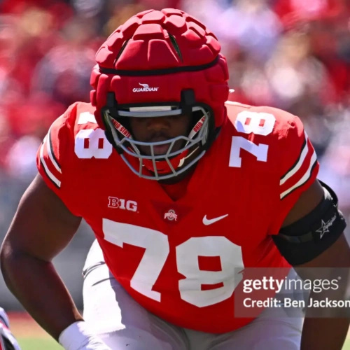 Mens Youth Ohio State Buckeyes #78 Ethan Onianwa F.U.S.E. Limited Scarlet College Football Game Jersey