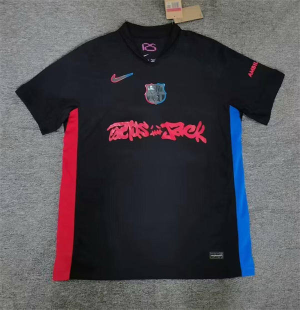 Mens CACTUS JACK X FC BARCELONA 2025 Black CLSICO Player Version Jersey