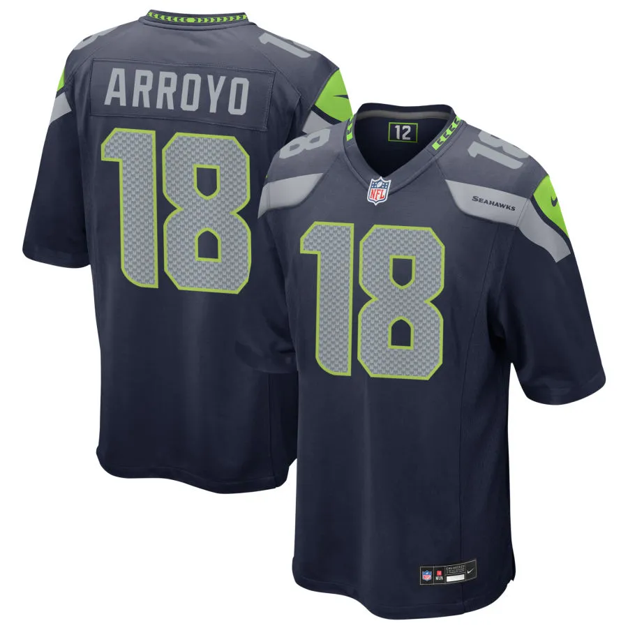 Men's Seattle Seahawks #18 Elijah Arroyo Nike Navy Team Color Vapor F.U.S.E. Limited Jersey