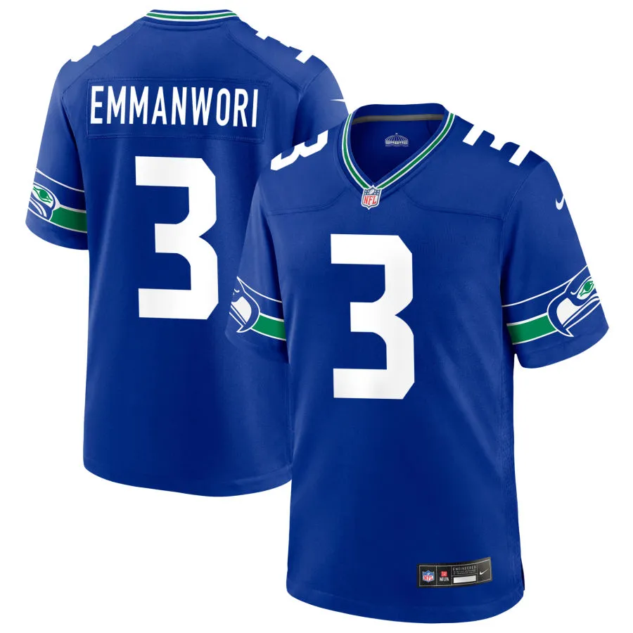 Men's Seattle Seahawks #3 Nick Emmanwori Nike Royal Throwback F.U.S.E. Limited Jersey