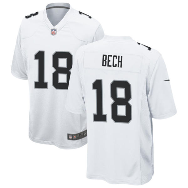 Men's Las Vegas Raiders #18 Jack Bech Nike White Vapor F.U.S.E. Limited Player Jersey
