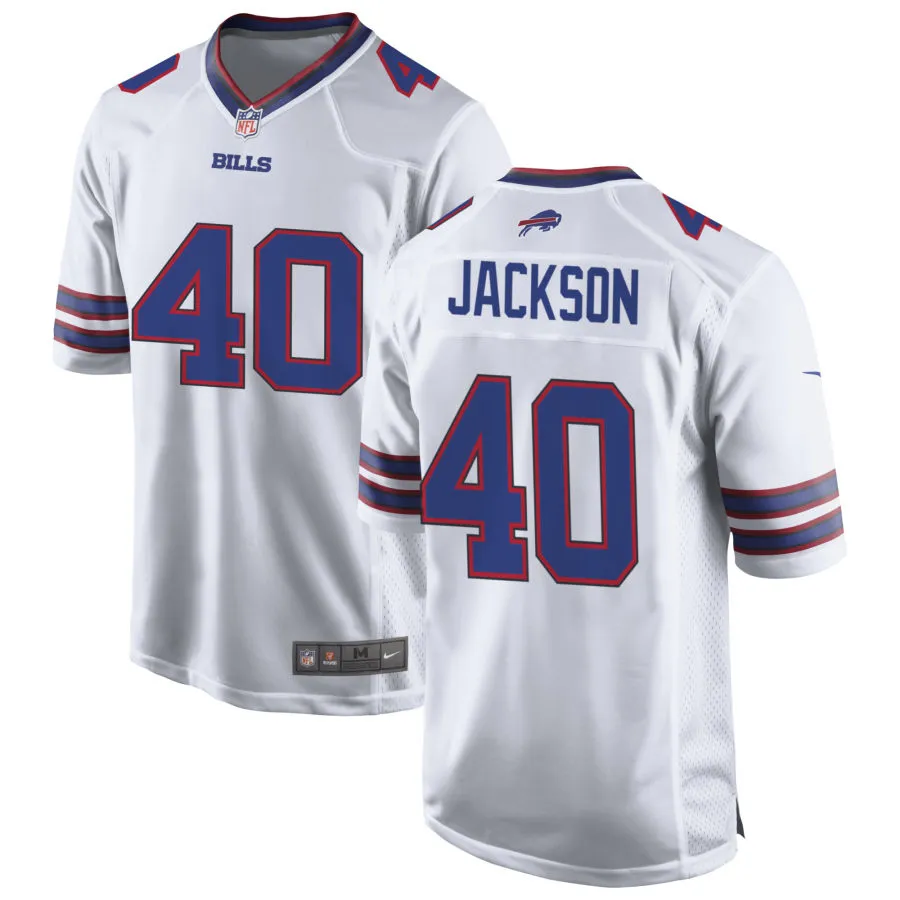 Mens Buffalo Bills #40 Landon Jackson Nike White Vapor F.U.S.E. Limited Jersey
