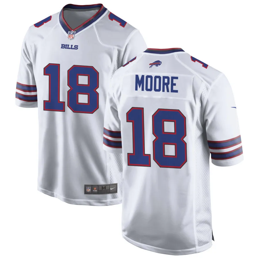 Mens Buffalo Bills #18 Elijah Moore Nike White Vapor F.U.S.E. Limited Jersey
