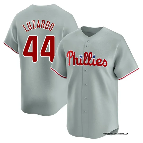 Mens Philadelphia Phillies #44 Jesus Luzardo Nike Gray Road Limited Player Jersey