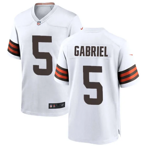 Mens Cleveland Browns #5 Dillon Gabriel Nike White Away Vapor F.U.S.E. Limited Jersey