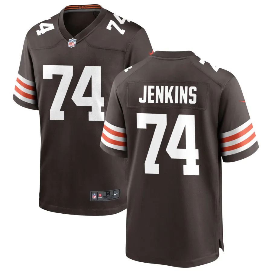 Mens Cleveland Browns #74 Teven Jenkins Nike Brown Home Vapor F.U.S.E. Limited Jersey