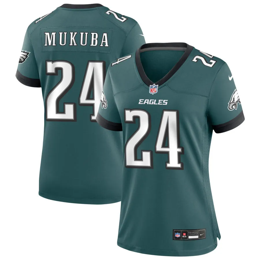 Womens Philadelphia Eagles #24 Andrew Mukuba Nike Midnight Green Limited Jersey