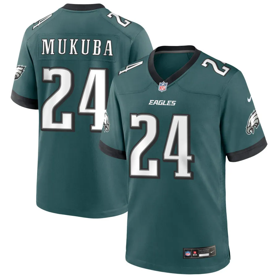 Youth Philadelphia Eagles #24 Andrew Mukuba Nike Midnight Green Limited Jersey 