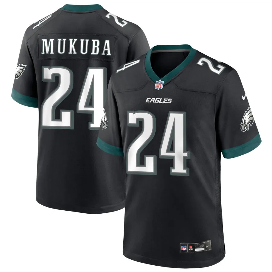 Youth Philadelphia Eagles #24 Andrew Mukuba Nike Black Alternate Limited Jersey 