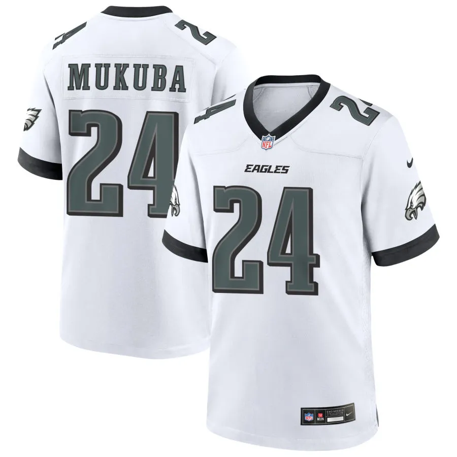 Youth Philadelphia Eagles #24 Andrew Mukuba Nike White Limited Jersey 