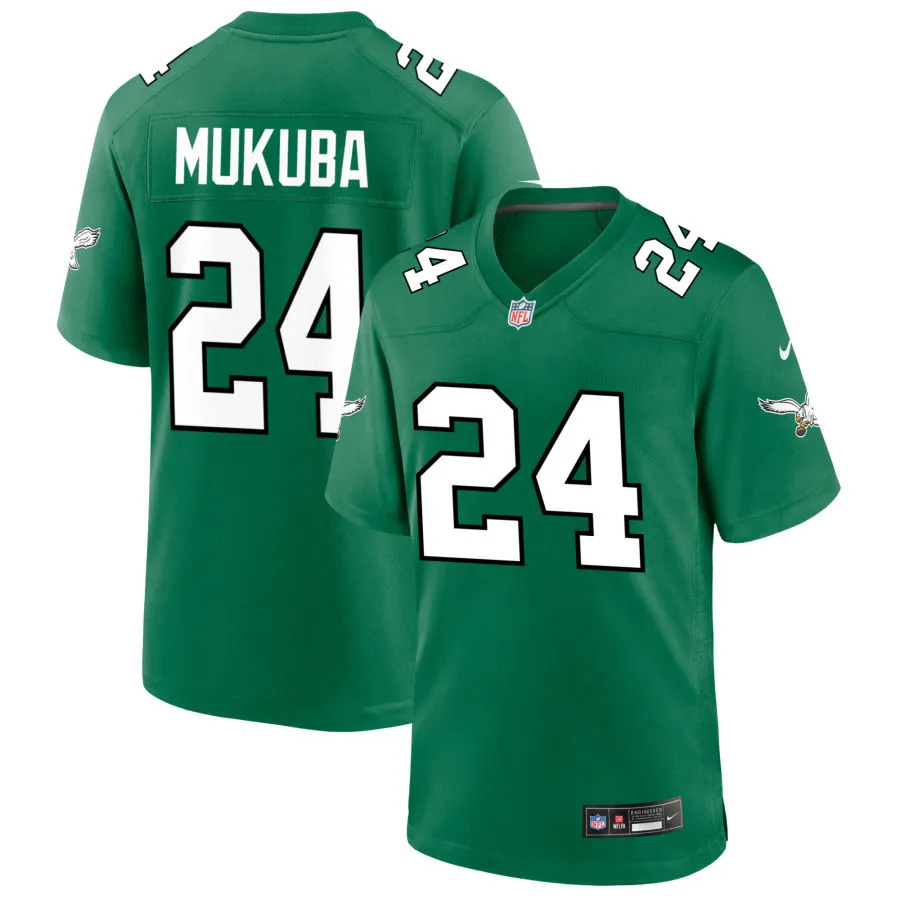 Youth Philadelphia Eagles #24 Andrew Mukuba Nike Kelly Green Retro Limited Jersey 