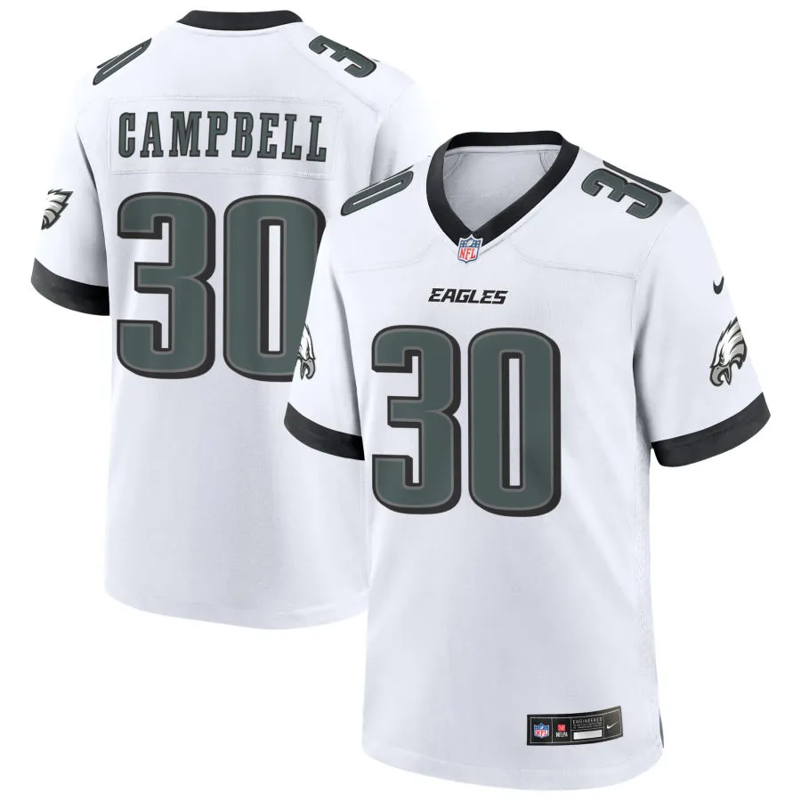 Youth Philadelphia Eagles #30 Jihaad Campbell Nike White Limited Jersey