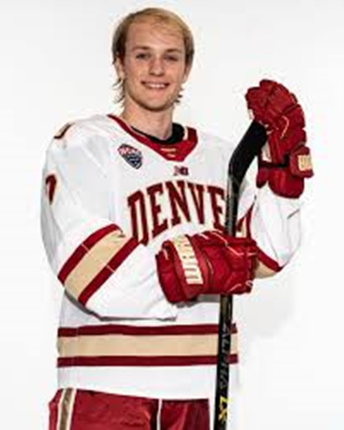 Mens Youth Denver Pioneers #7 Aidan Thompson White College Hockey Game Jersey