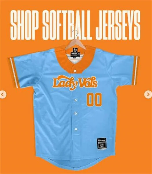 Tennessee Lady Volunteers Custom Blue Full Button Softball Limited Jersey