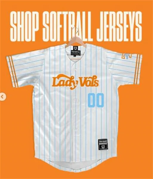 Tennessee Lady Volunteers Custom White Pinstripe Full Button Softball Limited Jersey