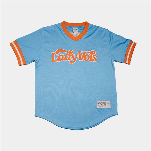 Tennessee Lady Volunteers Blank Blue two-Button Pullover with name Softball Jersey