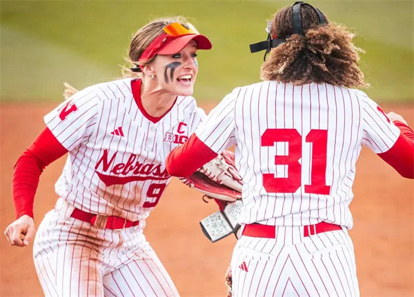 Nebraska Cornhuskers Custom White Pinstripe Softball Game Jersey