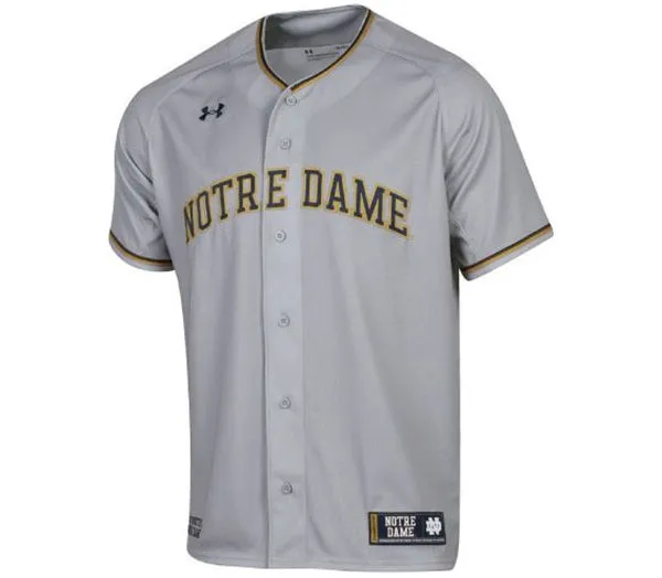 Notre Dame Fighting Irish Blank Under Armour Gray College Baseball Team Jersey